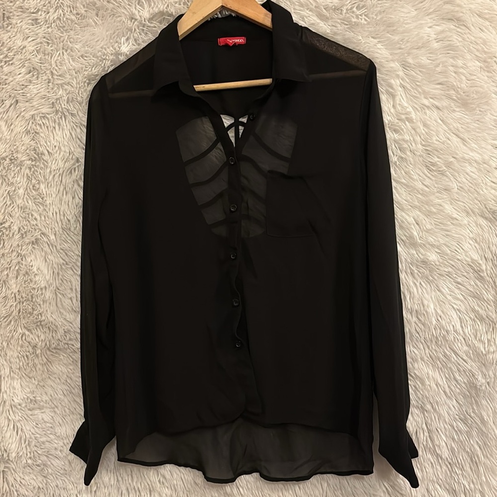 Bongo sheer cut-out blouse size medium